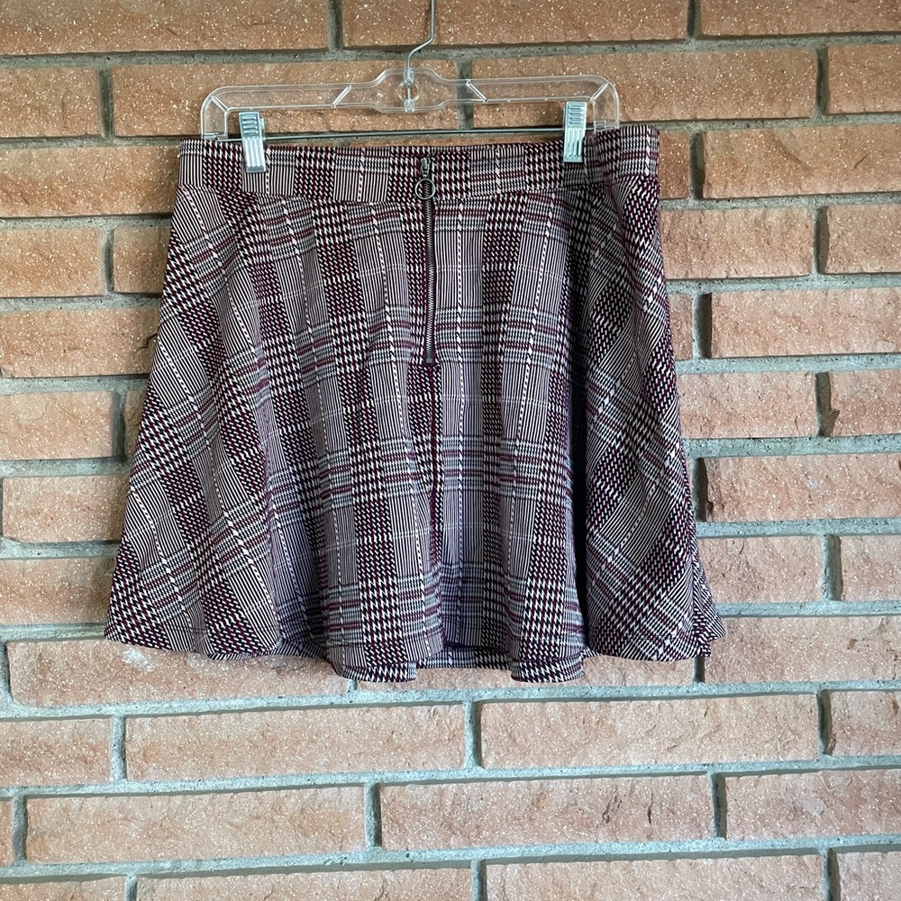 SO Plaid Skater Skirt - Black and red